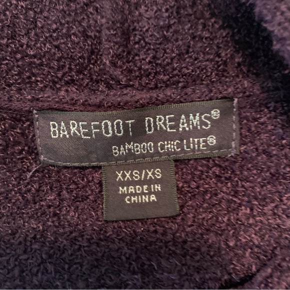 Barefoot Dreams Bamboo Chic Lite Purple Open Front Cardigan XXS/XS - Picture 3 of 5
